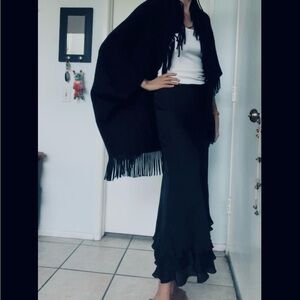 🖤Hinge- Nordstroms. One-size. Black Knit loose open cardigan sweater w fringe